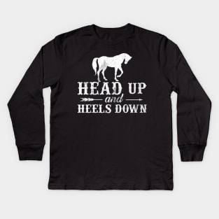 head up and heels down Kids Long Sleeve T-Shirt